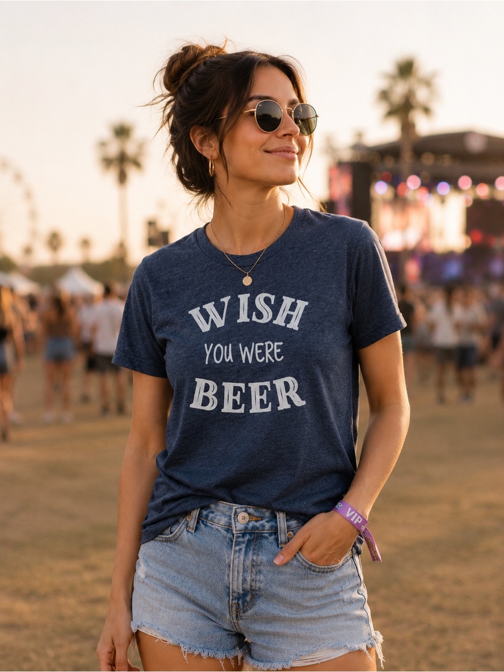 Wish You Were Beer Short Sleeve Cotton Graphic TShirt Size S